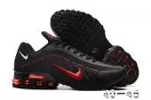 nike off white shox r4 new pas cher black red